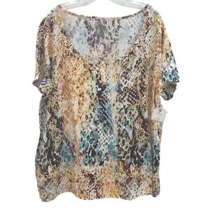 New St. John’s Bay Multicolor Python Knit Top NWT
